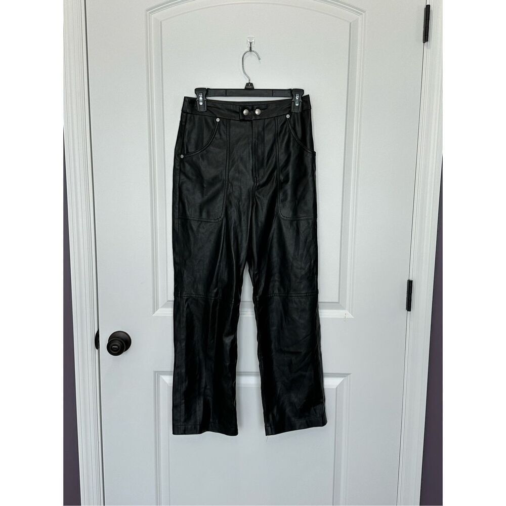 Blank NYC Faux Leather Black Straight Leg Pants Size 4